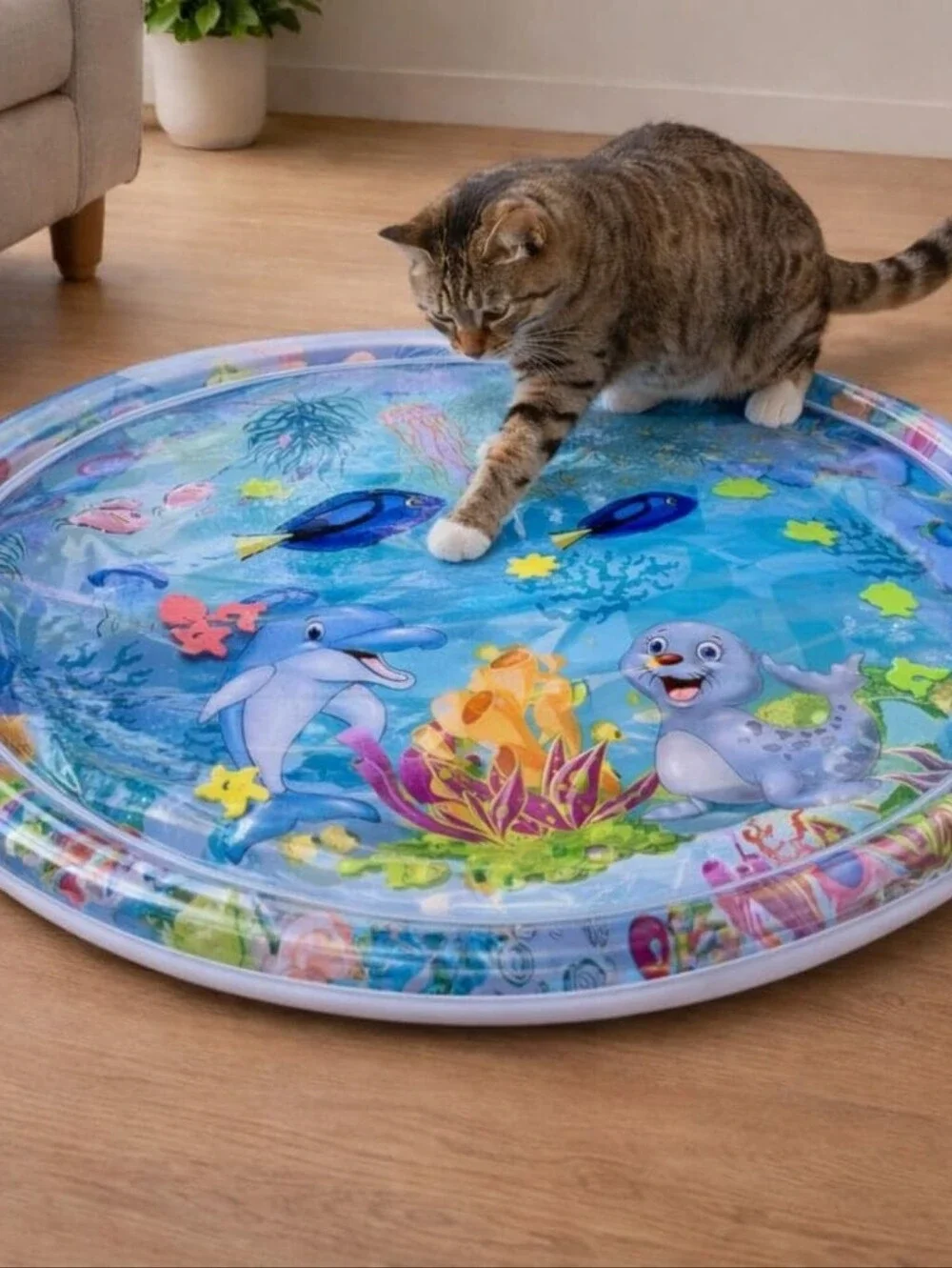 AquaPaw Claw-Resistant Water Mat Baby Dog & Cat Water Mat Toy! Interactive